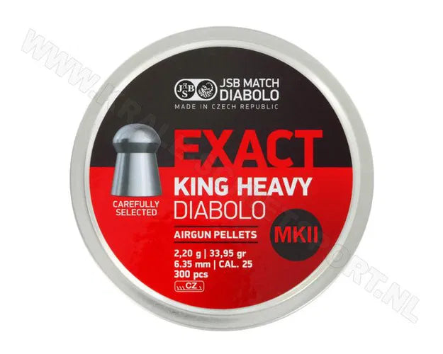 JSB Exact King Heavy MKII 6.35mm | 2.20 g | 33.95 gr | 300 Pcs